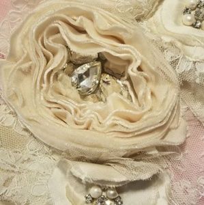 Beautiful wedding sash with matching hairpiece